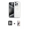 MARSİLYAN™- iPhone 15 Pro Max Kılıf Nova Asil Prime - Siyah Bilvis 3D Mat Cam Ekran Koruyucu + PVD Metal Kamera Lens - SH