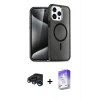 MARSİLYAN™- iPhone 15 Pro Max Kılıf Nova Asil Prime - Siyah Bilvis 5in1 3D Magic Cam Ekran Koruyucu + Raze Metal Kamera Lens - LT