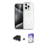 MARSİLYAN™- iPhone 15 Pro Max Kılıf Nova Asil Prime - Siyah Bilvis 5in1 3D Magic Cam Ekran Koruyucu + Raze Metal Kamera Lens - LT