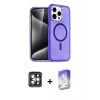 MARSİLYAN™- iPhone 15 Pro Max Kılıf Nova Asil Prime - Siyah Bilvis 5in1 3D Magic Cam Ekran Koruyucu + PVD Metal Kamera Lens - GI