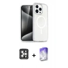 MARSİLYAN™- iPhone 15 Pro Max Kılıf Nova Asil Prime - Siyah Bilvis 5in1 3D Magic Cam Ekran Koruyucu + PVD Metal Kamera Lens - GI