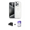 MARSİLYAN™- iPhone 15 Pro Max Kılıf Nova Asil Prime - Siyah Bilvis 5in1 3D Magic Cam Ekran Koruyucu + Raze Metal Kamera Lens - TMGI