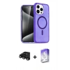 MARSİLYAN™- iPhone 15 Pro Max Kılıf Nova Asil Prime - Siyah Bilvis 5in1 3D Magic Cam Ekran Koruyucu + Raze Metal Kamera Lens - SH