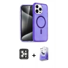 MARSİLYAN™- iPhone 15 Pro Max Kılıf Nova Asil Prime - Siyah Bilvis 5in1 5D Magic Hayalet Cam Ekran Koruyucu + PVD Metal Kamera Lens - GI