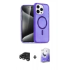 MARSİLYAN™- iPhone 15 Pro Max Kılıf Nova Asil Prime - Siyah Bilvis 5in1 5D Magic Hayalet Cam Ekran Koruyucu + Raze Metal Kamera Lens - TMGI