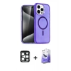 MARSİLYAN™- iPhone 15 Pro Max Kılıf Nova Asil Prime - Siyah Bilvis 5in1 5D Magic Hayalet Cam Ekran Koruyucu + PVD Metal Kamera Lens - LT
