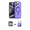 MARSİLYAN™- iPhone 15 Pro Max Kılıf Nova Asil Prime - Siyah Bilvis 5in1 5D Magic Hayalet Cam Ekran Koruyucu + PVD Metal Kamera Lens - GS