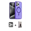 MARSİLYAN™- iPhone 15 Pro Max Kılıf Nova Asil Prime - Siyah Bilvis Hayalet Cam Ekran Koruyucu + Gümüş PVD Metal Kamera Lens