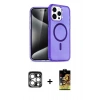 MARSİLYAN™- iPhone 15 Pro Max Kılıf Nova Asil Prime - Siyah Buffer Cam Ekran Koruyucu + PVD Metal Kamera Lens - GS