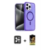 MARSİLYAN™- iPhone 15 Pro Max Kılıf Nova Asil Prime - Siyah Buffer Cam Ekran Koruyucu + PVD Metal Kamera Lens - SH