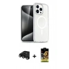 MARSİLYAN™- iPhone 15 Pro Max Kılıf Nova Asil Prime - Siyah Buffer Cam Ekran Koruyucu + Raze Metal Kamera Lens - SH