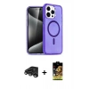 MARSİLYAN™- iPhone 15 Pro Max Kılıf Nova Asil Prime - Siyah Buffer Cam Ekran Koruyucu + Raze Metal Kamera Lens - TMGI