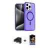 MARSİLYAN™- iPhone 15 Pro Max Kılıf Nova Asil Prime - Siyah Buffer Hayalet Cam Ekran Koruyucu + Raze Metal Kamera Lens - TMGI