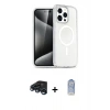 MARSİLYAN™- iPhone 15 Pro Max Kılıf Nova Asil Prime - Siyah Joko Magic 5D Cam + Lacivert Raze Metal Kamera Lens