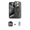 MARSİLYAN™- iPhone 15 Pro Max Kılıf Nova Asil Prime - Siyah Joko Magic 5D Cam + PVD Metal Kamera Lens - TU