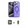 MARSİLYAN™- iPhone 15 Pro Max Kılıf Nova Asil Prime - Siyah Joko Magic 5D Hayalet Cam + Gri PVD Metal Kamera Lens