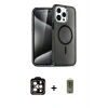 MARSİLYAN™- iPhone 15 Pro Max Kılıf Nova Asil Prime - Siyah Joko Magic 5D Hayalet Cam + PVD Metal Kamera Lens - TU