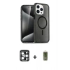 MARSİLYAN™- iPhone 15 Pro Max Kılıf Nova Asil Prime - Siyah Joko Magic 5D Hayalet Cam + PVD Metal Kamera Lens - LT