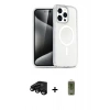 MARSİLYAN™- iPhone 15 Pro Max Kılıf Nova Asil Prime - Siyah Joko Magic 5D Hayalet Cam + Raze Metal Kamera Lens - SH