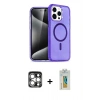 MARSİLYAN™- iPhone 15 Pro Max Kılıf Nova Asil Prime - Siyah Polymer Nano Ekran Koruyucu + PVD Metal Kamera Lens - GS