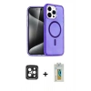 MARSİLYAN™- iPhone 15 Pro Max Kılıf Nova Asil Prime - Siyah Polymer Nano Ekran Koruyucu + PVD Metal Kamera Lens - SH