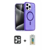 MARSİLYAN™- iPhone 15 Pro Max Kılıf Nova Asil Prime - Siyah Polymer Nano Ekran Koruyucu + PVD Metal Kamera Lens - LT