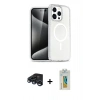 MARSİLYAN™- iPhone 15 Pro Max Kılıf Nova Asil Prime - Siyah Polymer Nano Ekran Koruyucu + Raze Metal Kamera Lens - LT