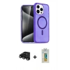 MARSİLYAN™- iPhone 15 Pro Max Kılıf Nova Asil Prime - Siyah Polymer Nano Ekran Koruyucu + Raze Metal Kamera Lens - SH