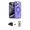 MARSİLYAN™- iPhone 15 Pro Max Kılıf Nova Asil Prime - Siyah Polymer Nano Ekran Koruyucu + Raze Metal Kamera Lens - TMGI