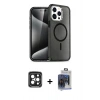 MARSİLYAN™- iPhone 15 Pro Max Kılıf Nova Asil Prime - Siyah Vanessa Magic Cam + PVD Metal Kamera Lens - SH