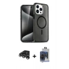 MARSİLYAN™- iPhone 15 Pro Max Kılıf Nova Asil Prime - Siyah Vanessa Magic Cam + Raze Metal Kamera Lens - GS