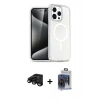 MARSİLYAN™- iPhone 15 Pro Max Kılıf Nova Asil Prime - Siyah Vanessa Magic Cam + Raze Metal Kamera Lens - SH