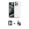 MARSİLYAN™- iPhone 15 Pro Max Kılıf Nova Asil Prime - Siyah Vanessa Magic Hayalet Cam + PVD Metal Kamera Lens - GS