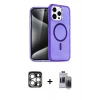 MARSİLYAN™- iPhone 15 Pro Max Kılıf Nova Asil Prime - Siyah Vanessa Magic Hayalet Cam + PVD Metal Kamera Lens - GS