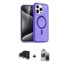 MARSİLYAN™- iPhone 15 Pro Max Kılıf Nova Asil Prime - Siyah Vanessa Magic Hayalet Cam + Lacivert Raze Metal Kamera Lens