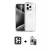 MARSİLYAN™- iPhone 15 Pro Max Kılıf Nova Asil Prime - Siyah Vanessa Magic Hayalet Cam + PVD Metal Kamera Lens - GI