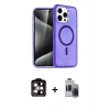 MARSİLYAN™- iPhone 15 Pro Max Kılıf Nova Asil Prime - Siyah Vanessa Magic Hayalet Cam + PVD Metal Kamera Lens - TU