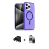 MARSİLYAN™- iPhone 15 Pro Max Kılıf Nova Asil Prime - Siyah Vanessa Magic Hayalet Cam + Raze Metal Kamera Lens - SH