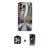 MARSİLYAN™- iPhone 15 Pro Max Kılıf Nova Doku Prime - Şeffaf 360 Full Body Arka Koruyucu + PVD Metal Kamera Lens - TU