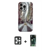 MARSİLYAN™- iPhone 15 Pro Max Kılıf Nova Doku Prime - Siyah 360 Mat Full Body Arka Koruyucu + PVD Metal Kamera Lens - LT