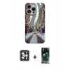 MARSİLYAN™- iPhone 15 Pro Max Kılıf Nova Doku Prime - Siyah 360 Mat Full Body Arka Koruyucu + PVD Metal Kamera Lens - GI