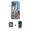 MARSİLYAN™- iPhone 15 Pro Max Kılıf Nova Doku Prime - Siyah 360 Mat Full Body Arka Koruyucu + PVD Metal Kamera Lens - GI