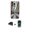 MARSİLYAN™- iPhone 15 Pro Max Kılıf Nova Doku Prime - Siyah 360 Mat Full Body Arka Koruyucu + Raze Metal Kamera Lens - GS
