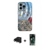 MARSİLYAN™- iPhone 15 Pro Max Kılıf Nova Doku Prime - Siyah 360 Mat Full Body Arka Koruyucu + Raze Metal Kamera Lens - SH