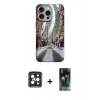 MARSİLYAN™- iPhone 15 Pro Max Kılıf Nova Doku Prime - Siyah 360 Mat Full Body Arka Koruyucu + PVD Metal Kamera Lens - SH
