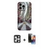 MARSİLYAN™- iPhone 15 Pro Max Kılıf Nova Doku Prime - Siyah 3D Antistatik Mat Seramik Nano Ekran Koruyucu + PVD Metal Kamera Lens - LT