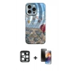 MARSİLYAN™- iPhone 15 Pro Max Kılıf Nova Doku Prime - Siyah 3D Antistatik Mat Seramik Nano Ekran Koruyucu + PVD Metal Kamera Lens - LT