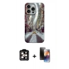 MARSİLYAN™- iPhone 15 Pro Max Kılıf Nova Doku Prime - Siyah 3D Antistatik Mat Seramik Nano Ekran Koruyucu + PVD Metal Kamera Lens - TU