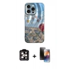 MARSİLYAN™- iPhone 15 Pro Max Kılıf Nova Doku Prime - Siyah 3D Antistatik Mat Seramik Nano Ekran Koruyucu + PVD Metal Kamera Lens - TU