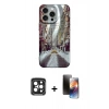 MARSİLYAN™- iPhone 15 Pro Max Kılıf Nova Doku Prime - Siyah 3D Antistatik Mat Seramik Nano Ekran Koruyucu + Siyah PVD Metal Kamera Lens